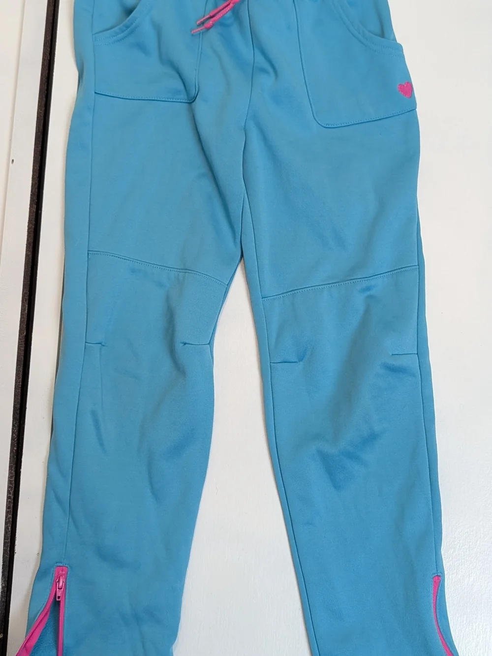 Girls' Turquoise Active Joggers with Pink Accents